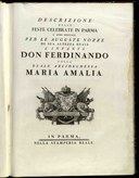 Museo Bodoni, immagine libro descrizione feste 1769