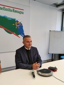 L'assessore Donini durante la conferenza stampa