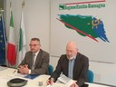 Bonaccini e Donini in conferenza stampa