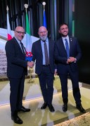 Commissario Expo Vattani (sx), presidente Bonaccini, console Prencipe