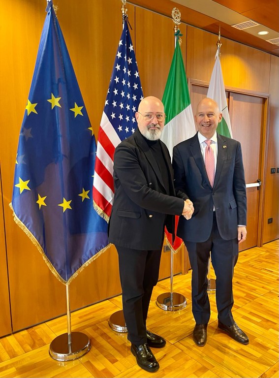 Il presidente Bonaccini e l'ambasciatore Markell