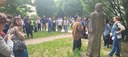 Un momento del progetto di restauro al parco Pasolini