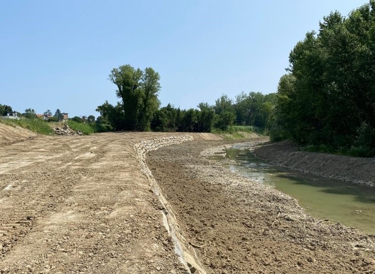Lavori sul torrente Conca