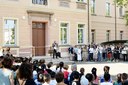 Un momento dell'inaugurazione della scuola