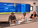 Un momento della conferenza stampa