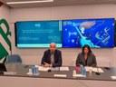 Il direttore artistico Massimo Mercelli e l'assessora Gessica Allegni in conferenza stampa